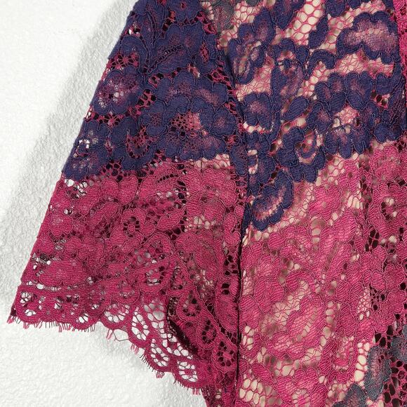 French Connection Women’s Dress Y2K Romantic Lace Polka Dot Pleated Skirt US 8 - Picture 7 of 11